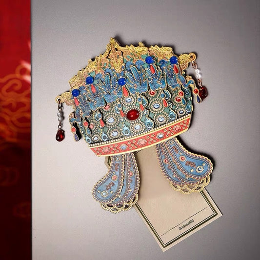 Empress Xiaoduan Phoenix Crown Wooden Fridge Magnet
